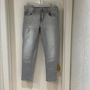 Banana republic distressed grey denim skinny jeans